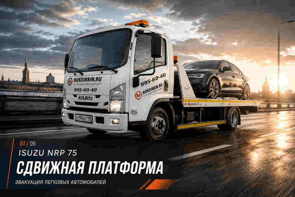 Эвакуатор Isuzu со сдвижной платформой